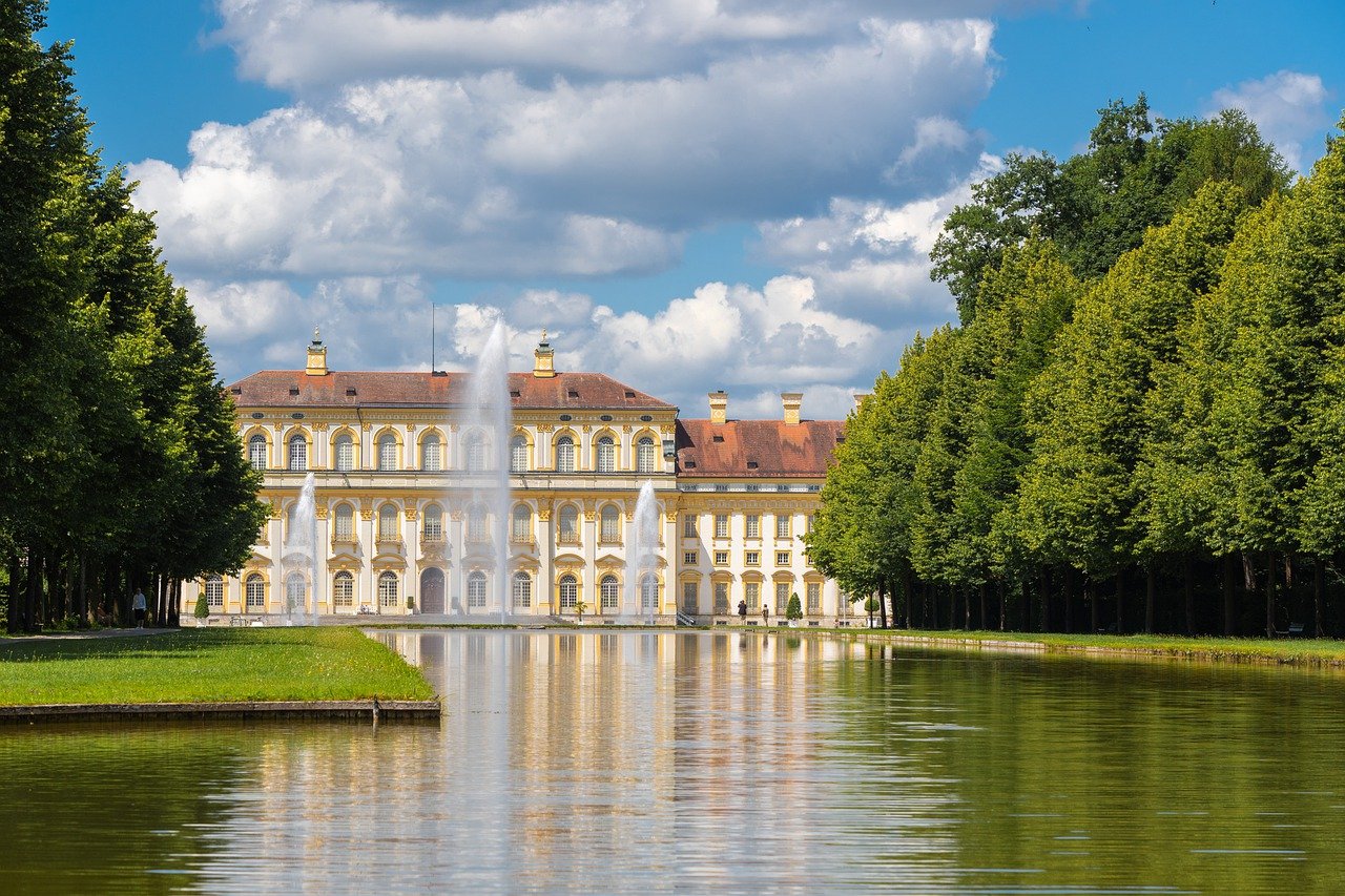 schleissheim palace, castle, fountain